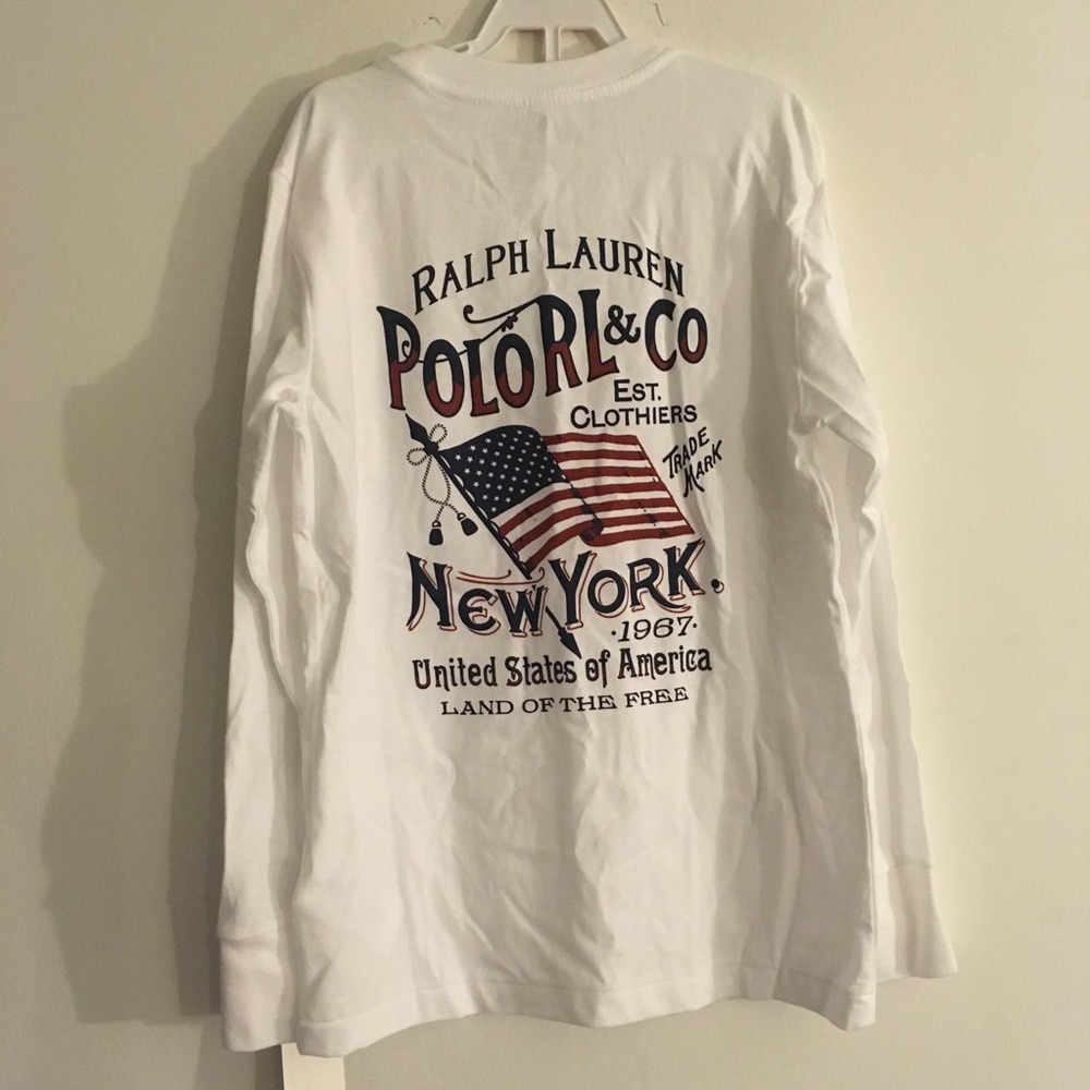 🔥 🆕 Ralph Lauren Polo Long Sleeve Pocket Tee Boy 8